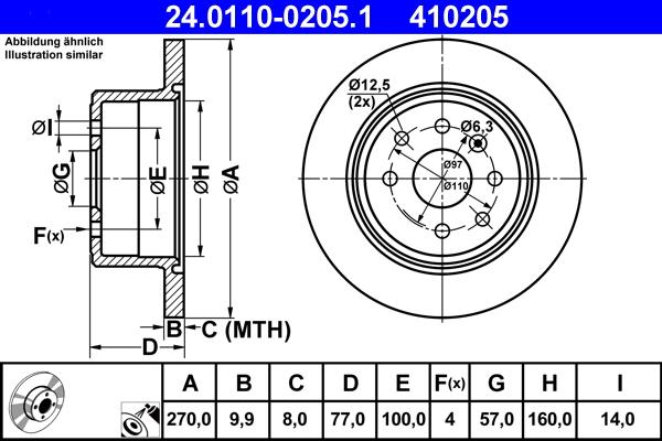 ATE 24.0110-0205.1 - Тормозной диск autospares.lv