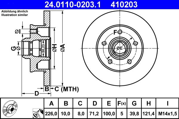 ATE 24.0110-0203.1 - Тормозной диск autospares.lv