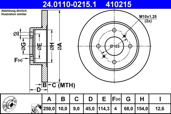 ATE 24.0110-0215.1 - Тормозной диск autospares.lv