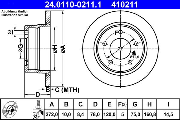 ATE 24.0110-0211.1 - Тормозной диск autospares.lv