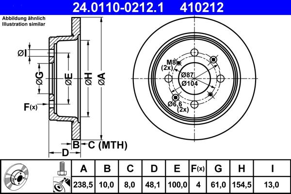 ATE 24.0110-0212.1 - Тормозной диск autospares.lv