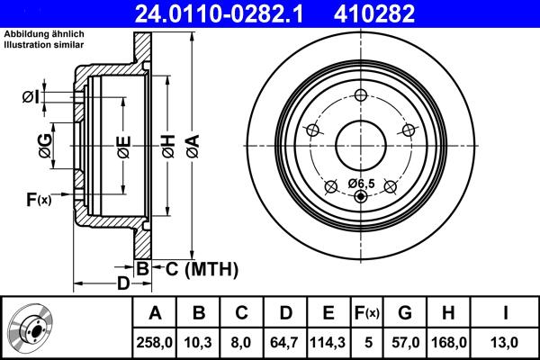 ATE 24.0110-0282.1 - Тормозной диск autospares.lv