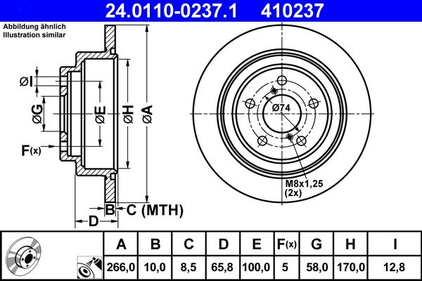 ATE 24.0110-0237.1 - Тормозной диск autospares.lv