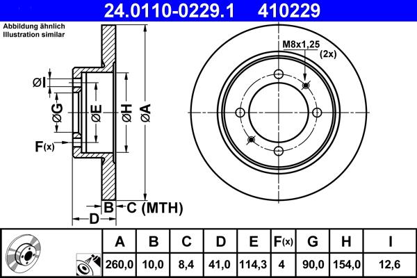 ATE 24.0110-0229.1 - Тормозной диск autospares.lv