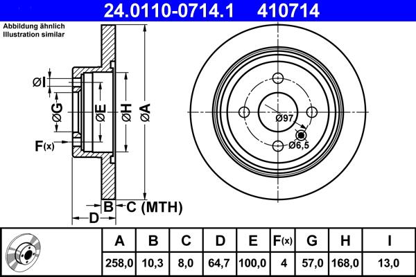 ATE 24.0110-0714.1 - Тормозной диск autospares.lv