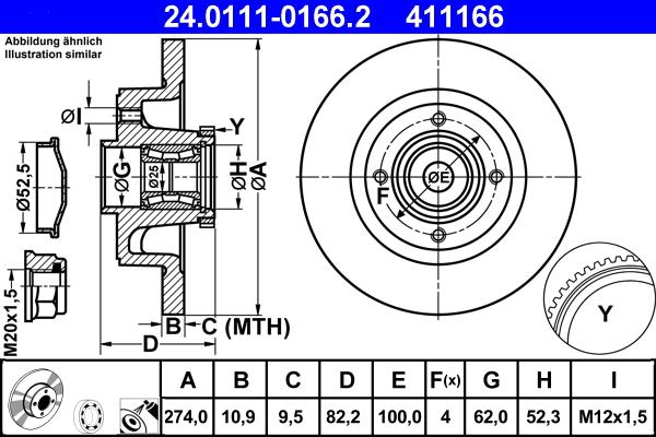 ATE 24.0111-0166.2 - Тормозной диск autospares.lv