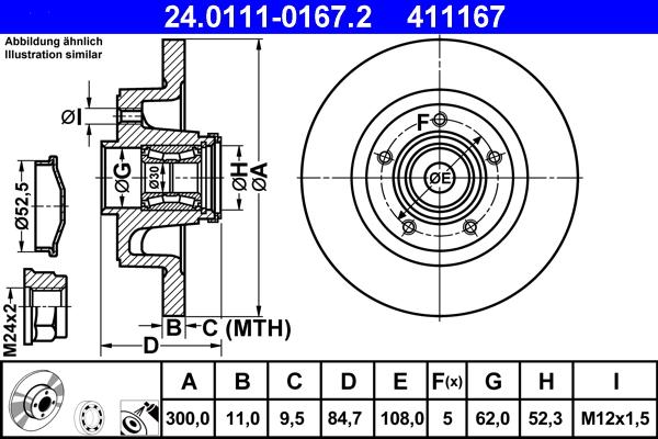 ATE 24.0111-0167.2 - Тормозной диск autospares.lv