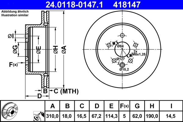 ATE 24.0118-0147.1 - Тормозной диск autospares.lv