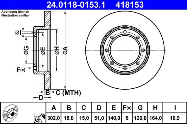 ATE 24.0118-0153.1 - Тормозной диск autospares.lv