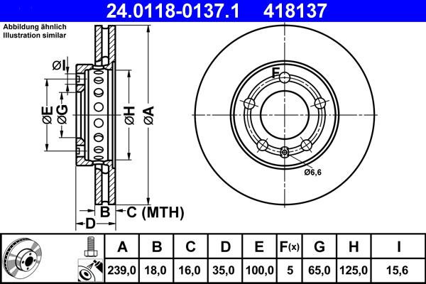 ATE 24.0118-0137.1 - Тормозной диск autospares.lv