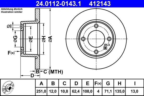 ATE 24.0112-0143.1 - Тормозной диск autospares.lv