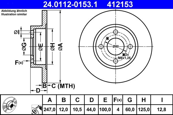 ATE 24.0112-0153.1 - Тормозной диск autospares.lv