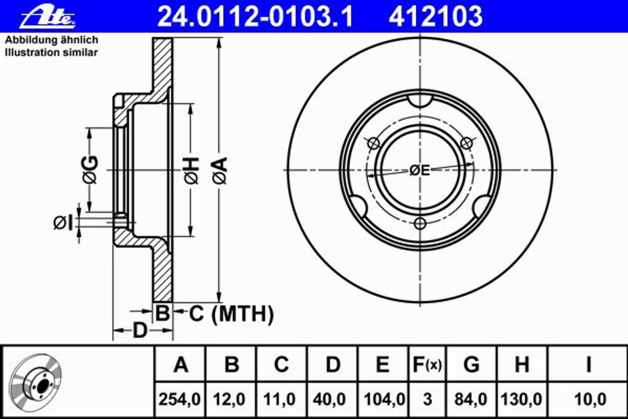 ATE 24011201031 - Тормозной диск autospares.lv