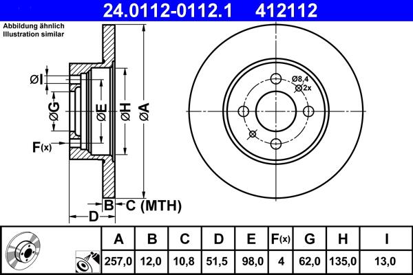ATE 24.0112-0112.1 - Тормозной диск autospares.lv