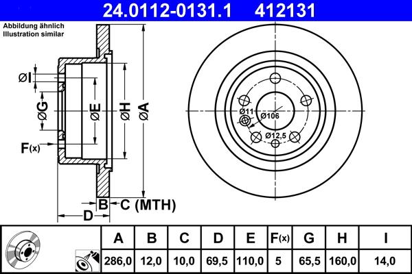 ATE 24.0112-0131.1 - Тормозной диск autospares.lv
