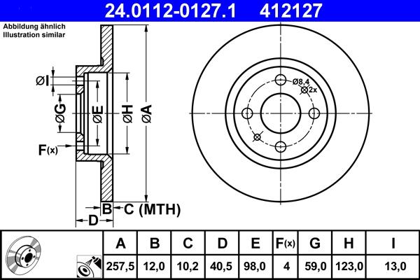 ATE 24.0112-0127.1 - Тормозной диск autospares.lv