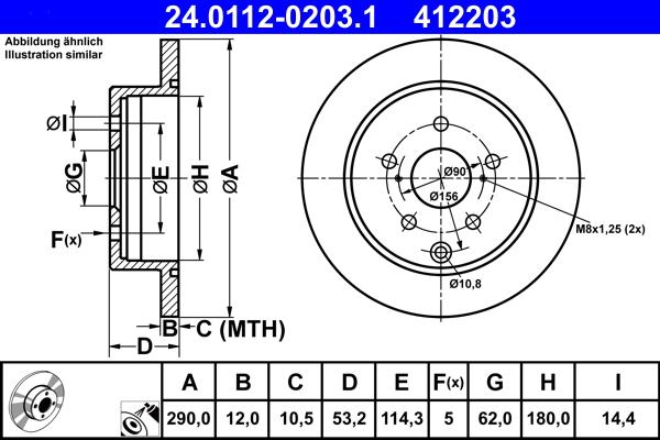 ATE 24.0112-0203.1 - Тормозной диск autospares.lv