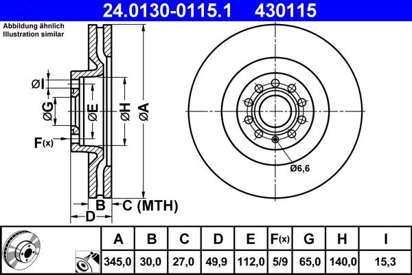 ATE 24.0130-0115.1 - Тормозной диск autospares.lv