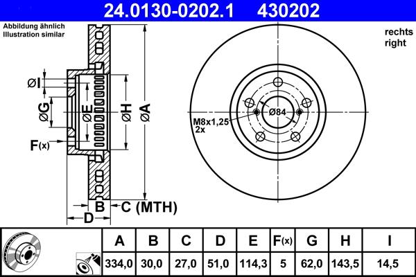 ATE 24.0130-0202.1 - Тормозной диск autospares.lv