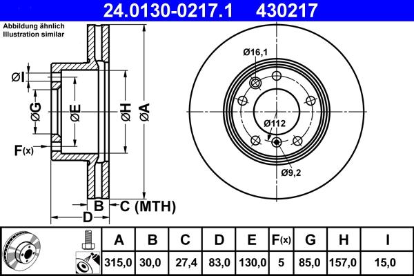 ATE 24.0130-0217.1 - Тормозной диск autospares.lv