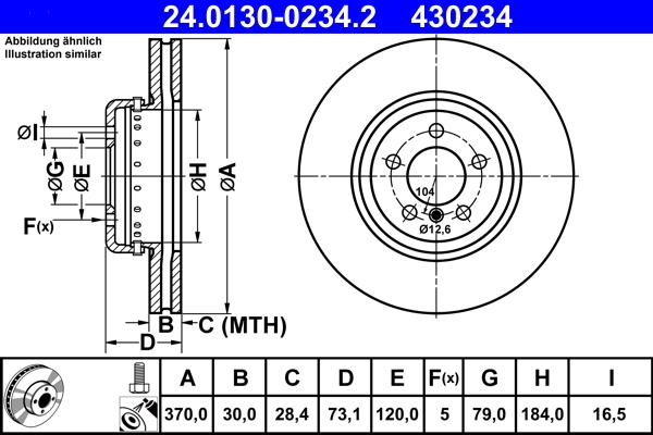 ATE 24.0130-0234.2 - Тормозной диск autospares.lv