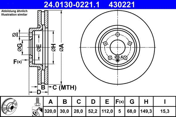 ATE 24.0130-0221.1 - Тормозной диск autospares.lv