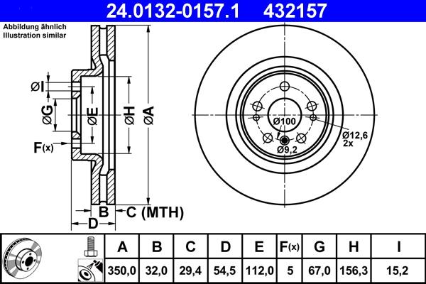 ATE 24.0132-0157.1 - Тормозной диск autospares.lv