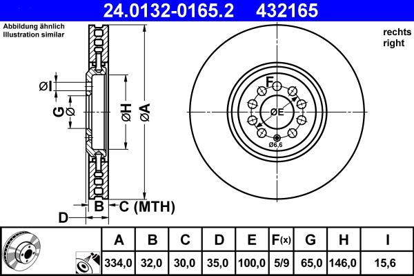 ATE 24.0132-0165.2 - Тормозной диск autospares.lv