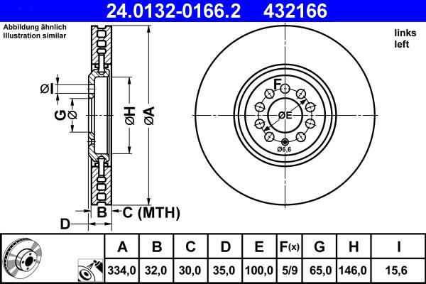 ATE 24.0132-0166.2 - Тормозной диск autospares.lv