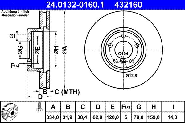 ATE 24.0132-0160.1 - Тормозной диск autospares.lv