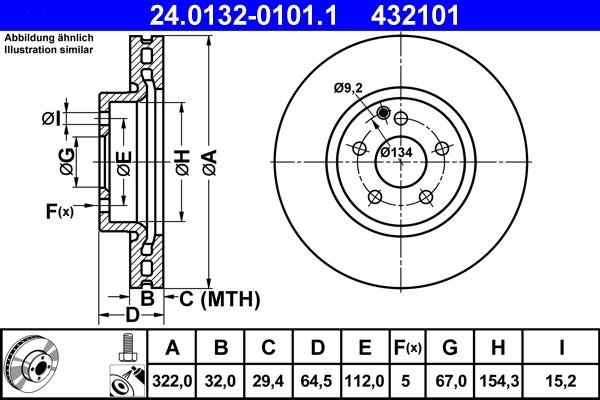 ATE 24.0132-0101.1 - Тормозной диск autospares.lv