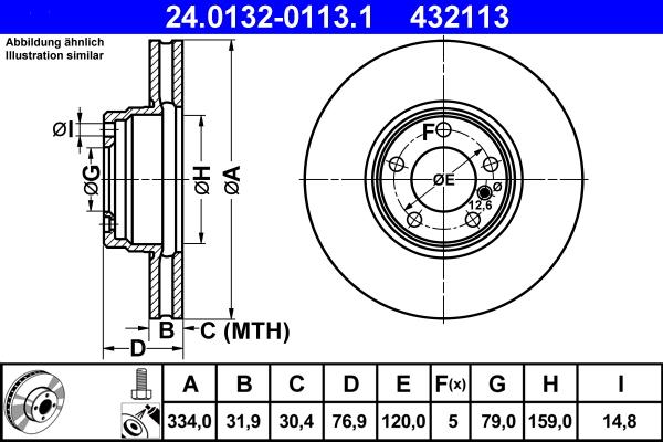 ATE 24.0132-0113.1 - Тормозной диск autospares.lv