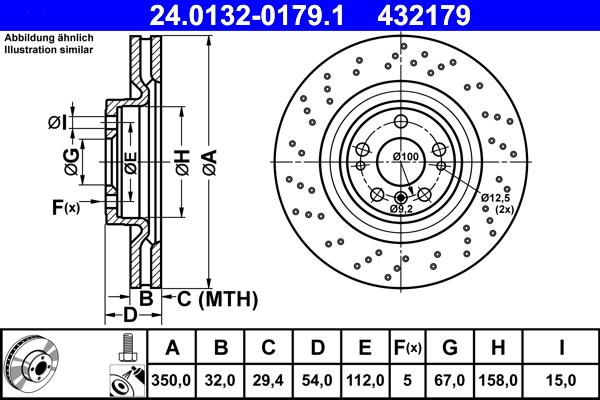 ATE 24.0132-0179.1 - Тормозной диск autospares.lv