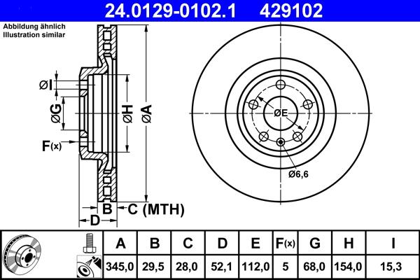 ATE 24.0129-0102.1 - Тормозной диск autospares.lv