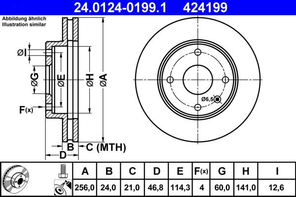 ATE 24.0124-0199.1 - Тормозной диск autospares.lv