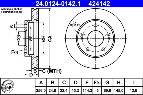 ATE 24.0124-0142.1 - Тормозной диск autospares.lv