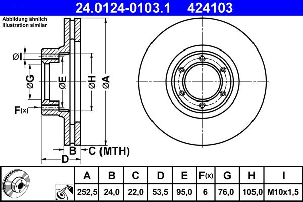 ATE 24.0124-0103.1 - Тормозной диск autospares.lv