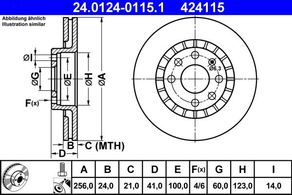 ATE 24.0124-0115.1 - Тормозной диск autospares.lv