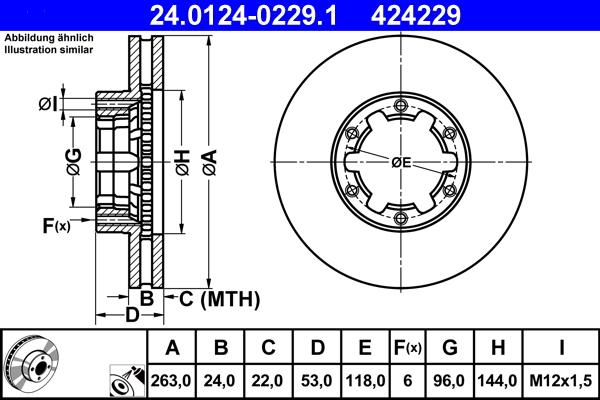 ATE 24.0124-0229.1 - Тормозной диск autospares.lv