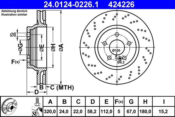 ATE 24.0124-0226.1 - Тормозной диск autospares.lv