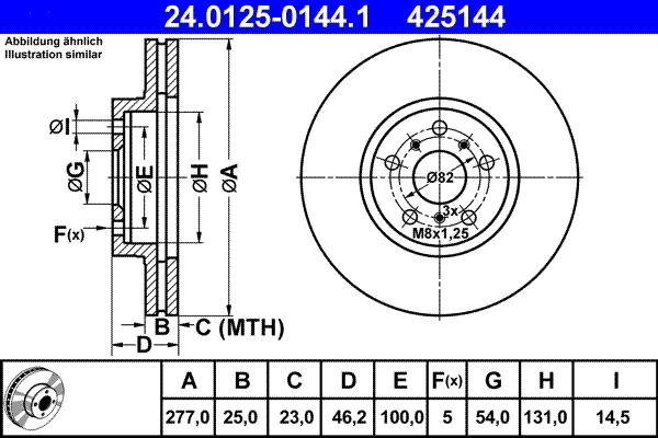 ATE 24.0125-0144.1 - Тормозной диск autospares.lv