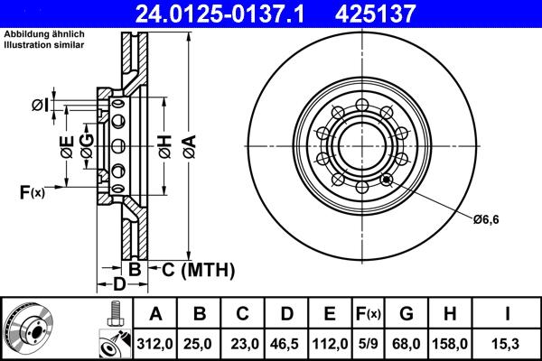 ATE 24.0125-0137.1 - Тормозной диск autospares.lv