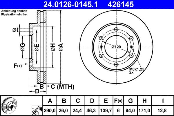 ATE 24.0126-0145.1 - Тормозной диск autospares.lv