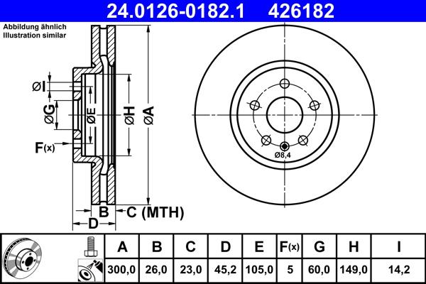 ATE 24.0126-0182.1 - Тормозной диск autospares.lv