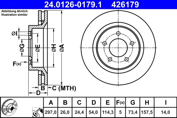 ATE 24.0126-0179.1 - Тормозной диск autospares.lv