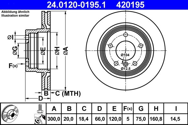 ATE 24.0120-0195.1 - Тормозной диск autospares.lv