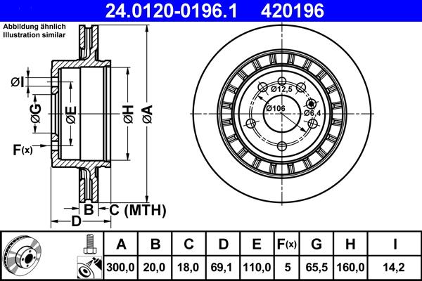 ATE 24.0120-0196.1 - Тормозной диск autospares.lv