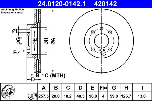 ATE 24.0120-0142.1 - Тормозной диск autospares.lv
