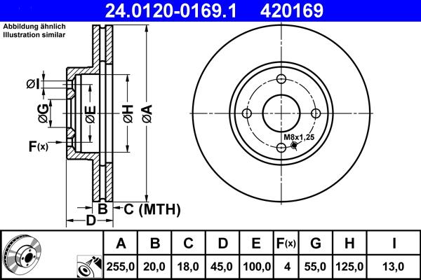 ATE 24.0120-0169.1 - Тормозной диск autospares.lv