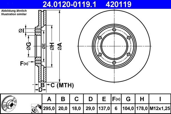 ATE 24.0120-0119.1 - Тормозной диск autospares.lv